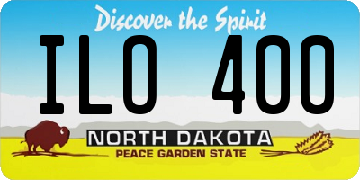 ND license plate ILO400