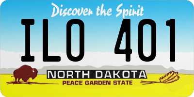 ND license plate ILO401