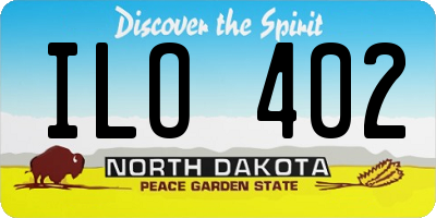 ND license plate ILO402