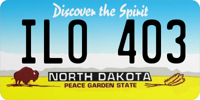ND license plate ILO403