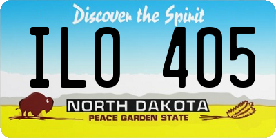 ND license plate ILO405