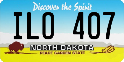 ND license plate ILO407