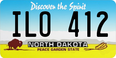 ND license plate ILO412