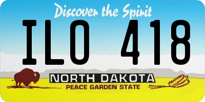 ND license plate ILO418