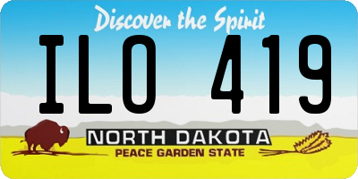ND license plate ILO419