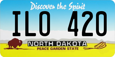 ND license plate ILO420