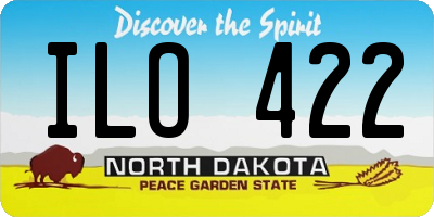 ND license plate ILO422
