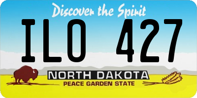 ND license plate ILO427
