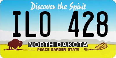 ND license plate ILO428