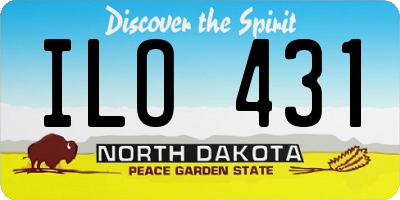 ND license plate ILO431