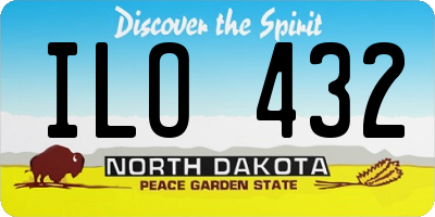 ND license plate ILO432