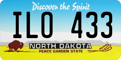 ND license plate ILO433
