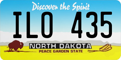 ND license plate ILO435