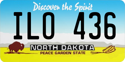 ND license plate ILO436