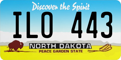 ND license plate ILO443