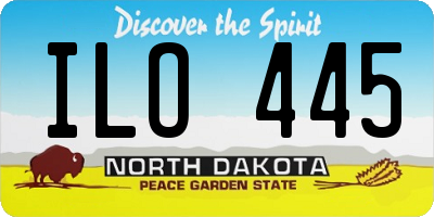 ND license plate ILO445