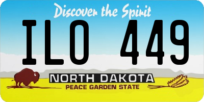 ND license plate ILO449
