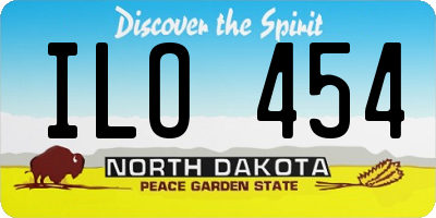 ND license plate ILO454