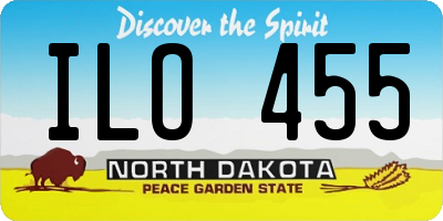 ND license plate ILO455
