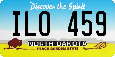 ND license plate ILO459