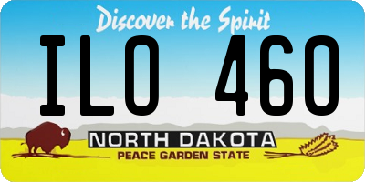 ND license plate ILO460