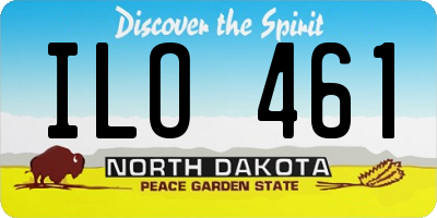 ND license plate ILO461