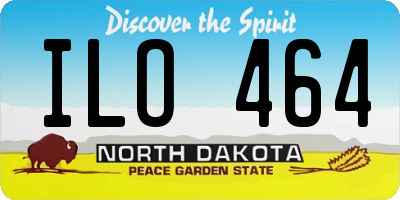 ND license plate ILO464