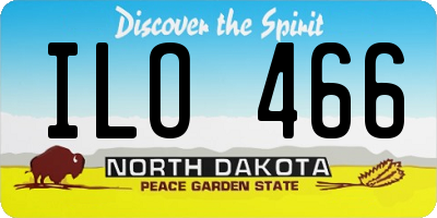 ND license plate ILO466