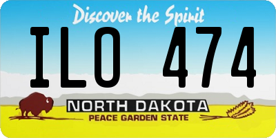 ND license plate ILO474