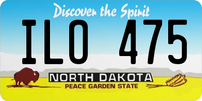 ND license plate ILO475