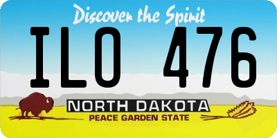 ND license plate ILO476