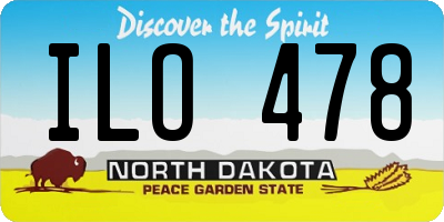 ND license plate ILO478