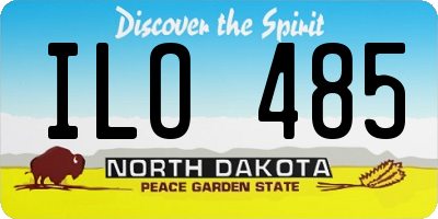 ND license plate ILO485