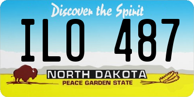 ND license plate ILO487