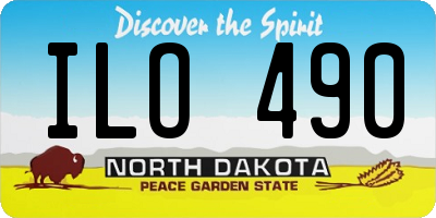 ND license plate ILO490