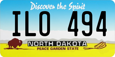 ND license plate ILO494