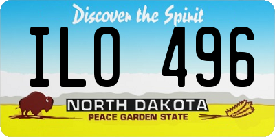 ND license plate ILO496