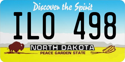 ND license plate ILO498
