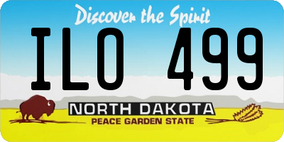 ND license plate ILO499
