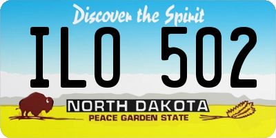 ND license plate ILO502