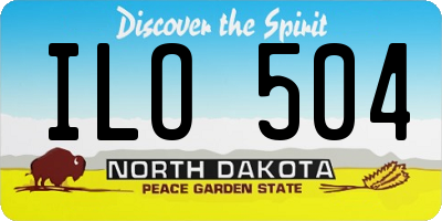 ND license plate ILO504