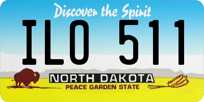 ND license plate ILO511