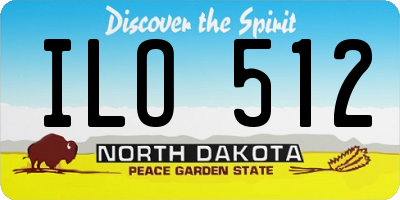 ND license plate ILO512