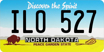 ND license plate ILO527