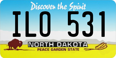 ND license plate ILO531