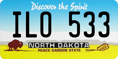 ND license plate ILO533