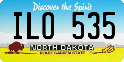 ND license plate ILO535