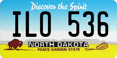 ND license plate ILO536