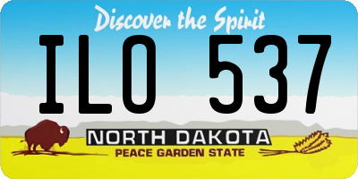 ND license plate ILO537