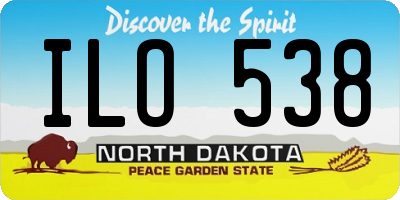ND license plate ILO538